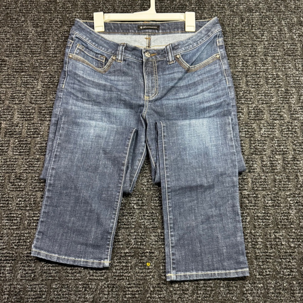 Lee Platinum Label Womens Size 14 Medium Dark Wash Straight Leg Jeans Stretch